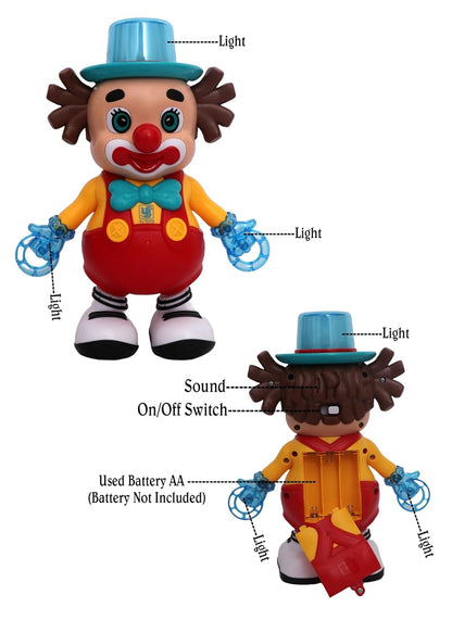 Dancing Clown Joker Toy for Kids with Lights & Music,