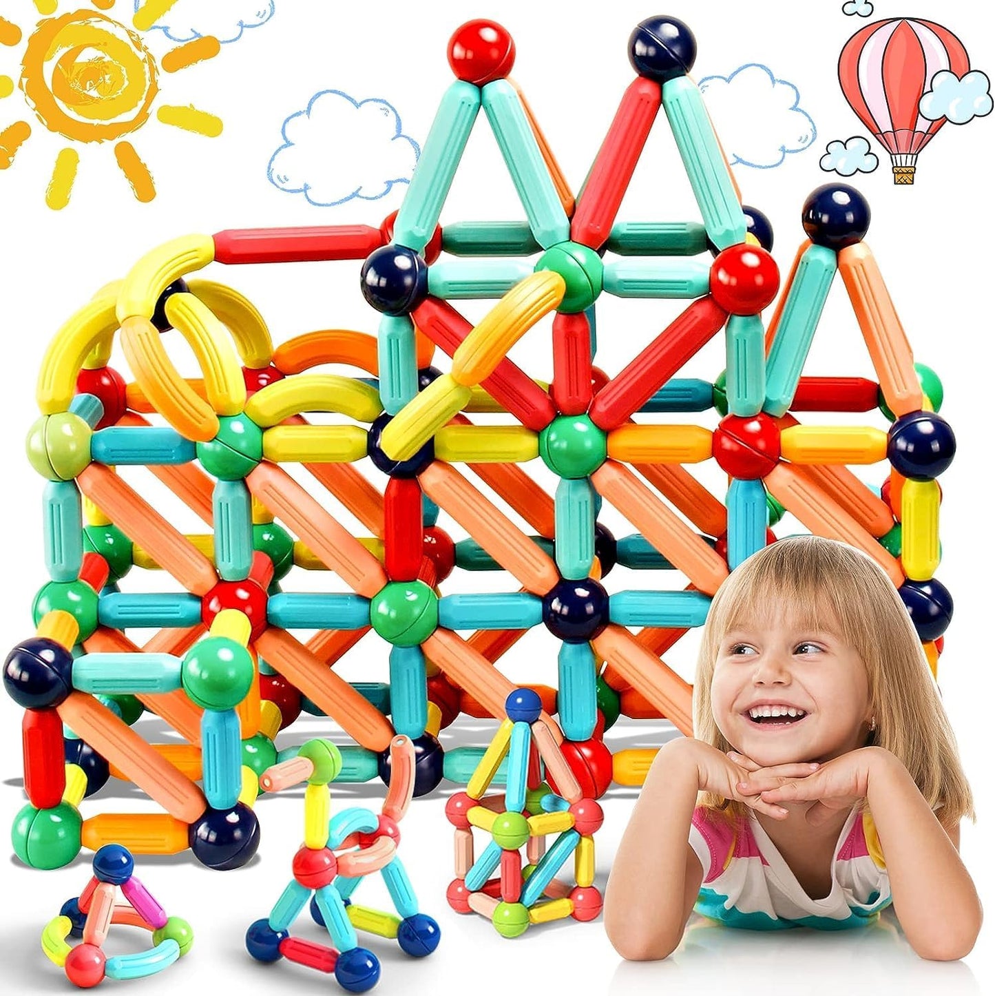 Magnetic Sticks-Ball) 36 Pcs