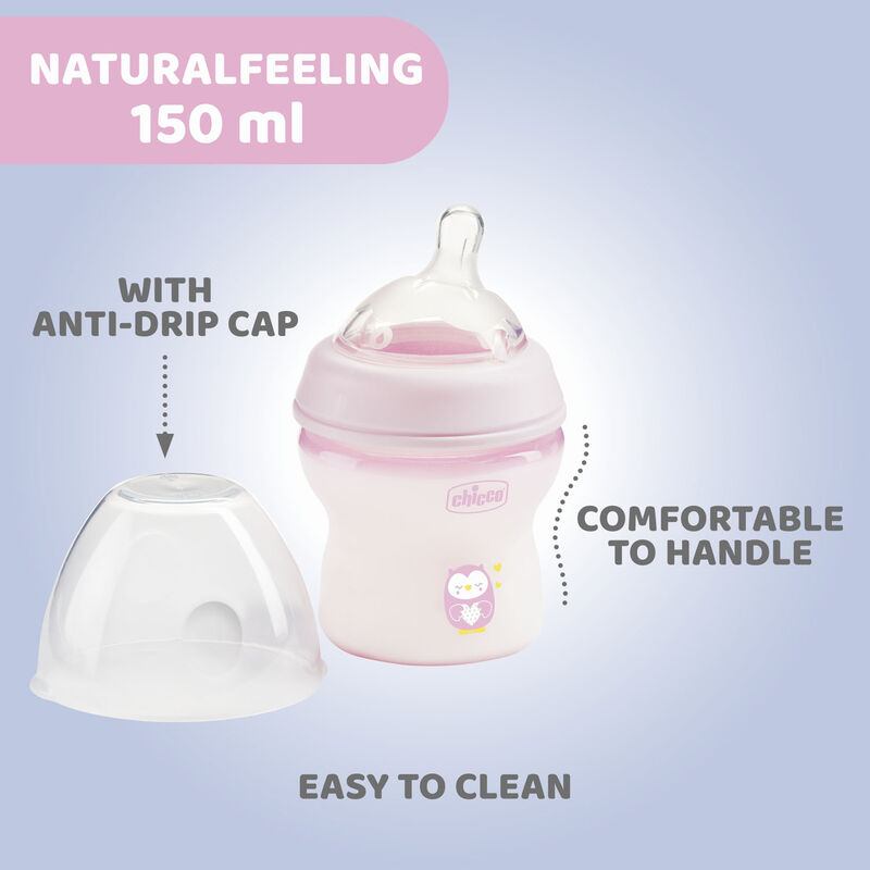 NaturalFeeling Feeding Bottle (150ml, Slow) (Pink) (Blue)