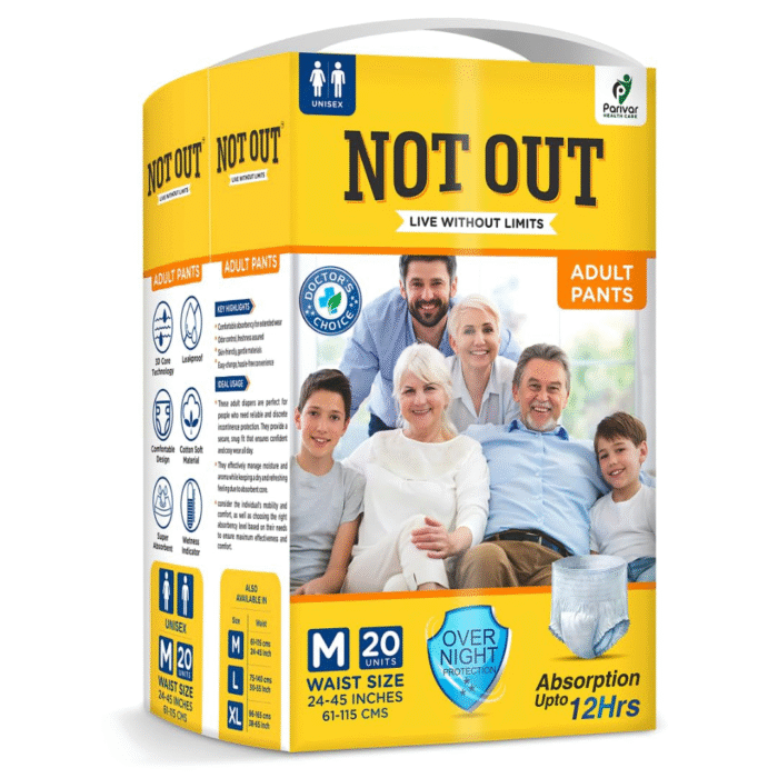 NOT OUT Adult Pant Diapers (M-20) - Image 1