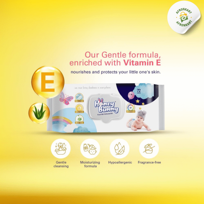 Honey Bunny Premium wipes (72 Wipes) - Image 3