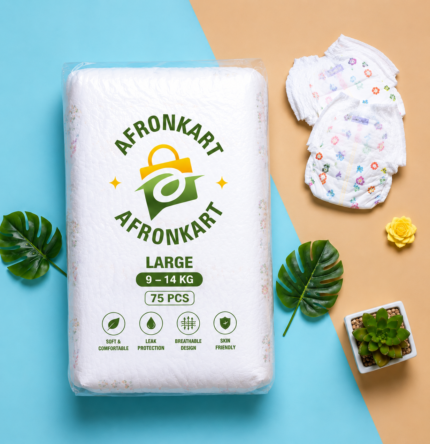 AfronKart Baby Diaper L (9–14kg) – 75 PCS
