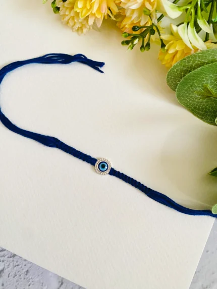 6 Evil Eye Silver Bhai Rakhi
